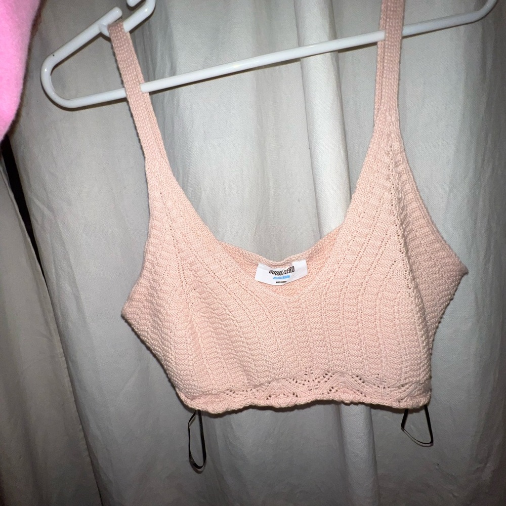 Pink Crochet Bralette Top